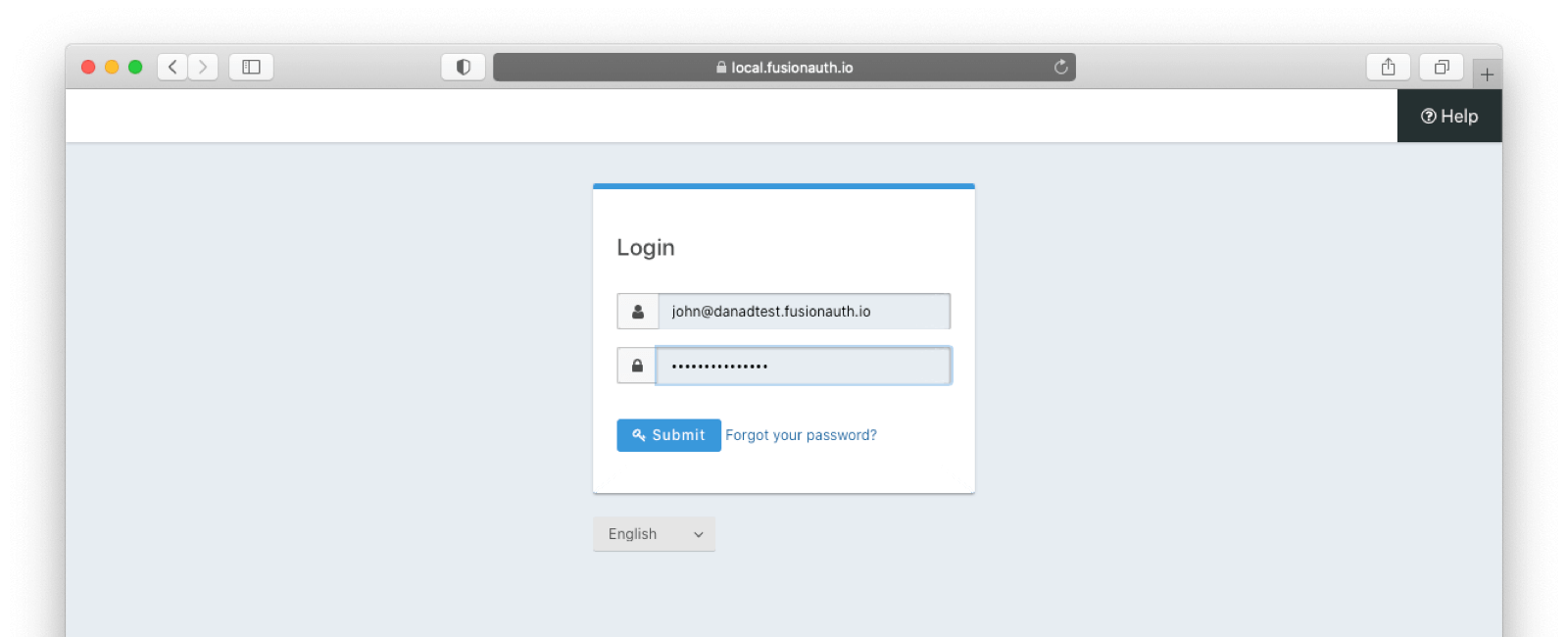 The log in pages for the web application.