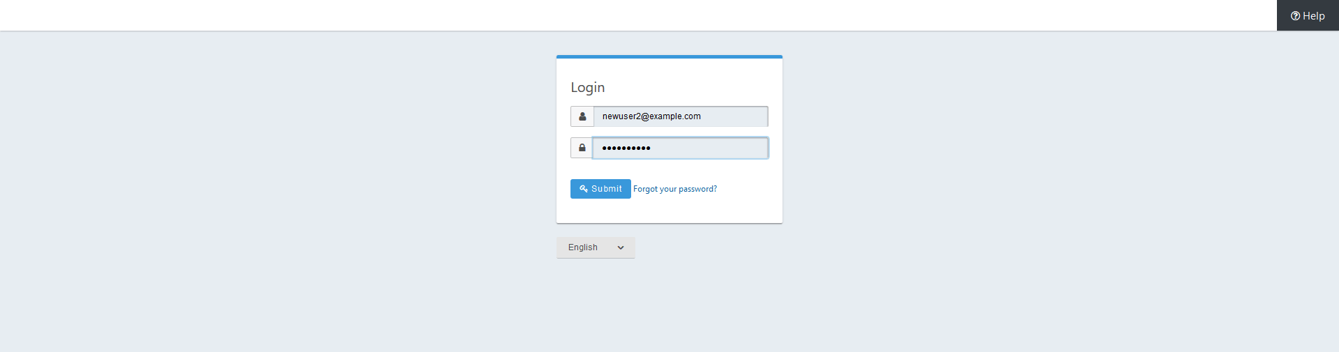 The login screen in FusionAuth..