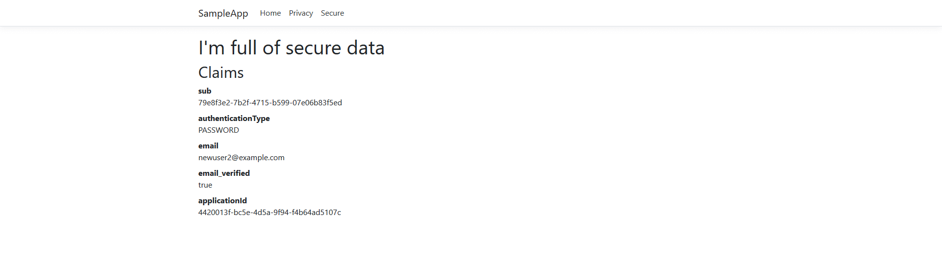 The secure page..