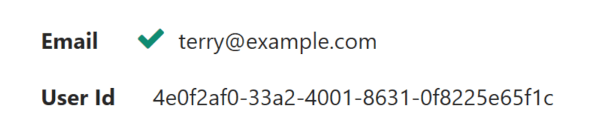 User Info for Terry the Test User.
