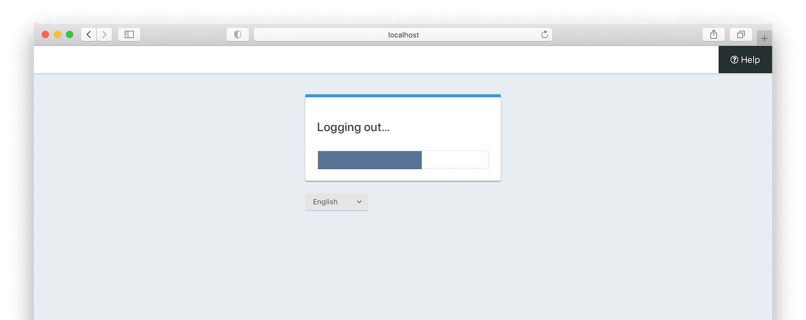 The FusionAuth logging out page..