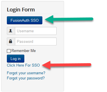 Joomla SSO Login Options..