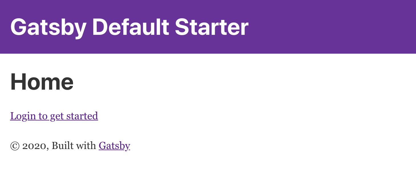 A login link in Gatsby.