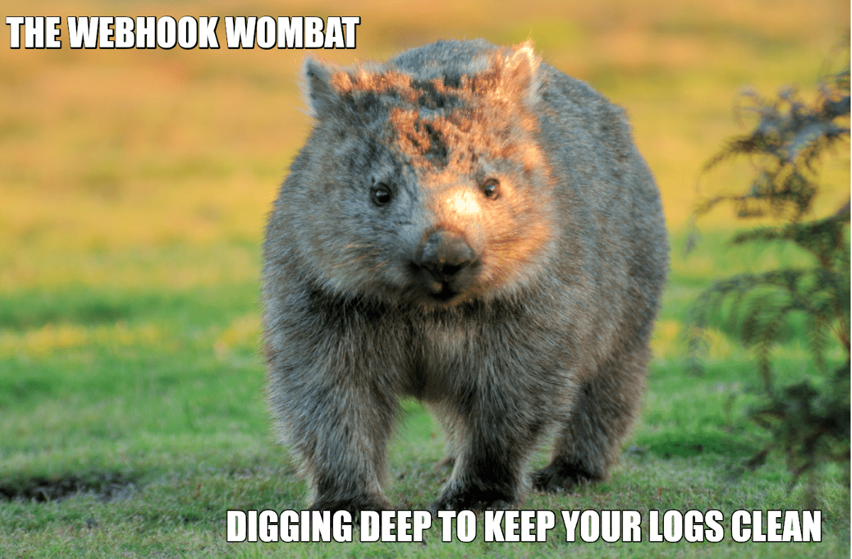 The webhook wombat digs deep for out of date logs.
