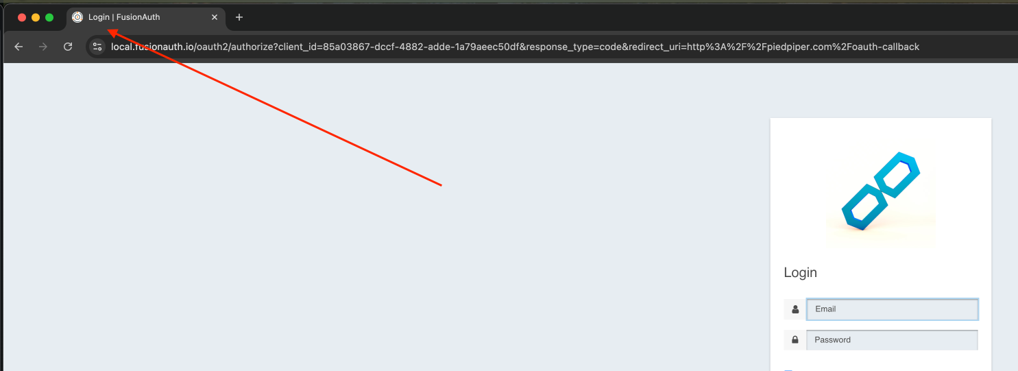 tab displaying the default fusionauth page title tab displaying the default fusionauth page title