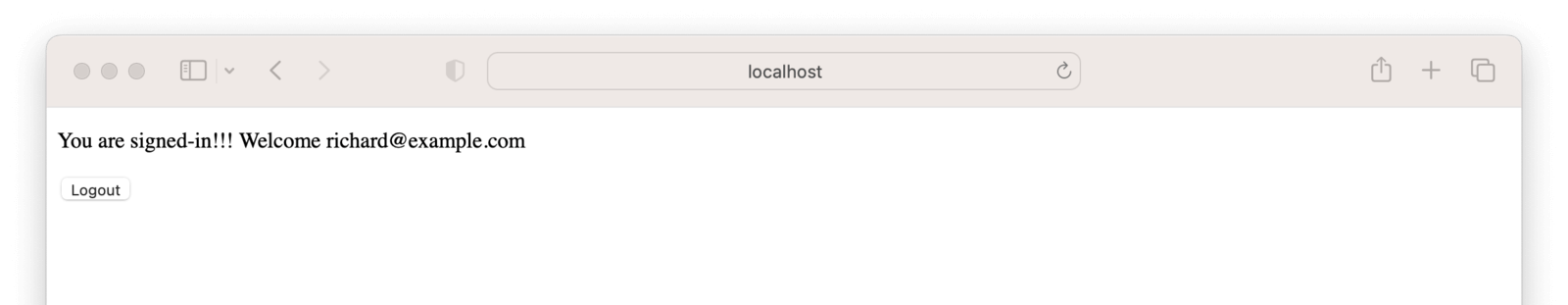 Successful single sign-on login.