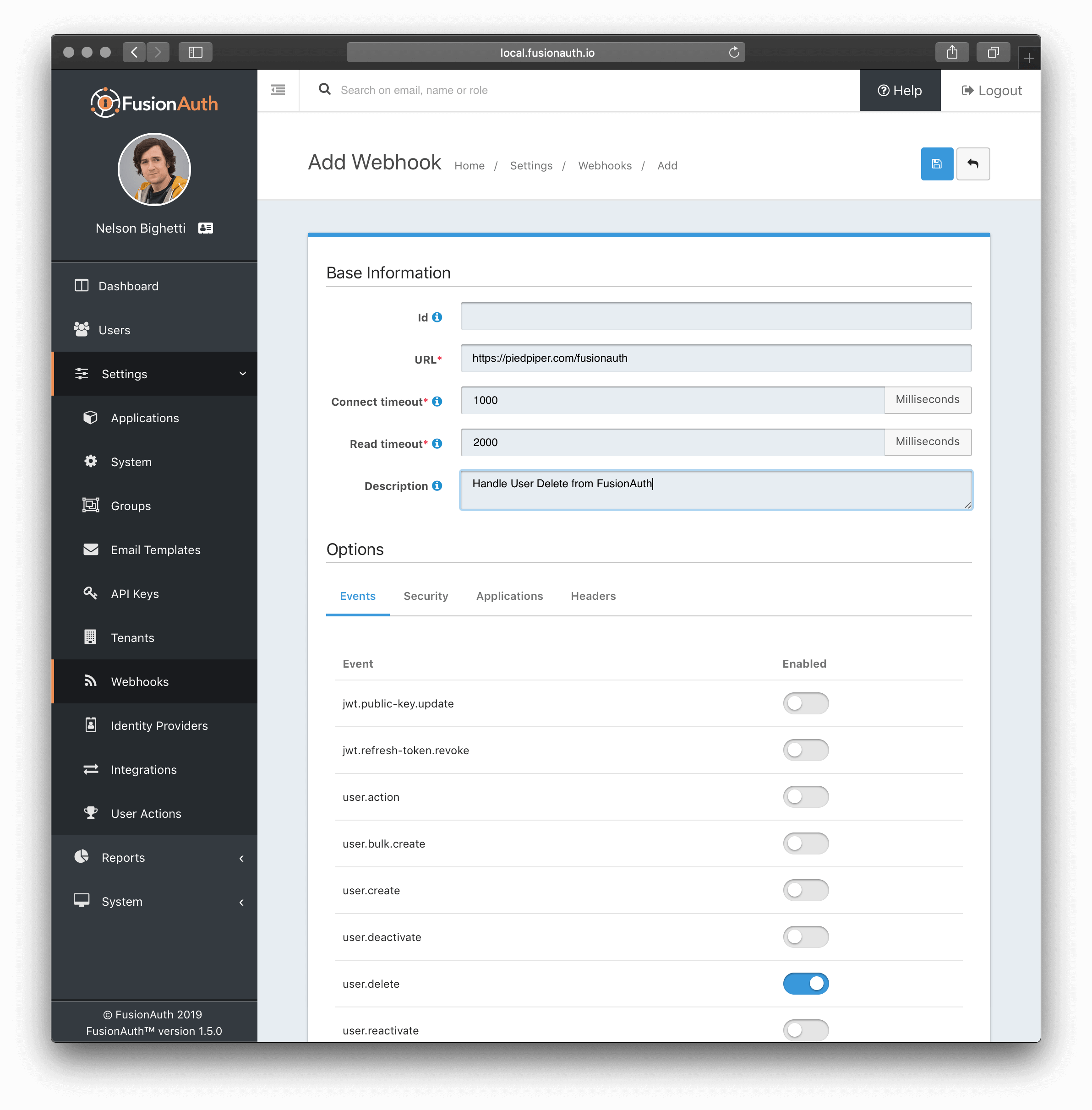 Add a Webhook.