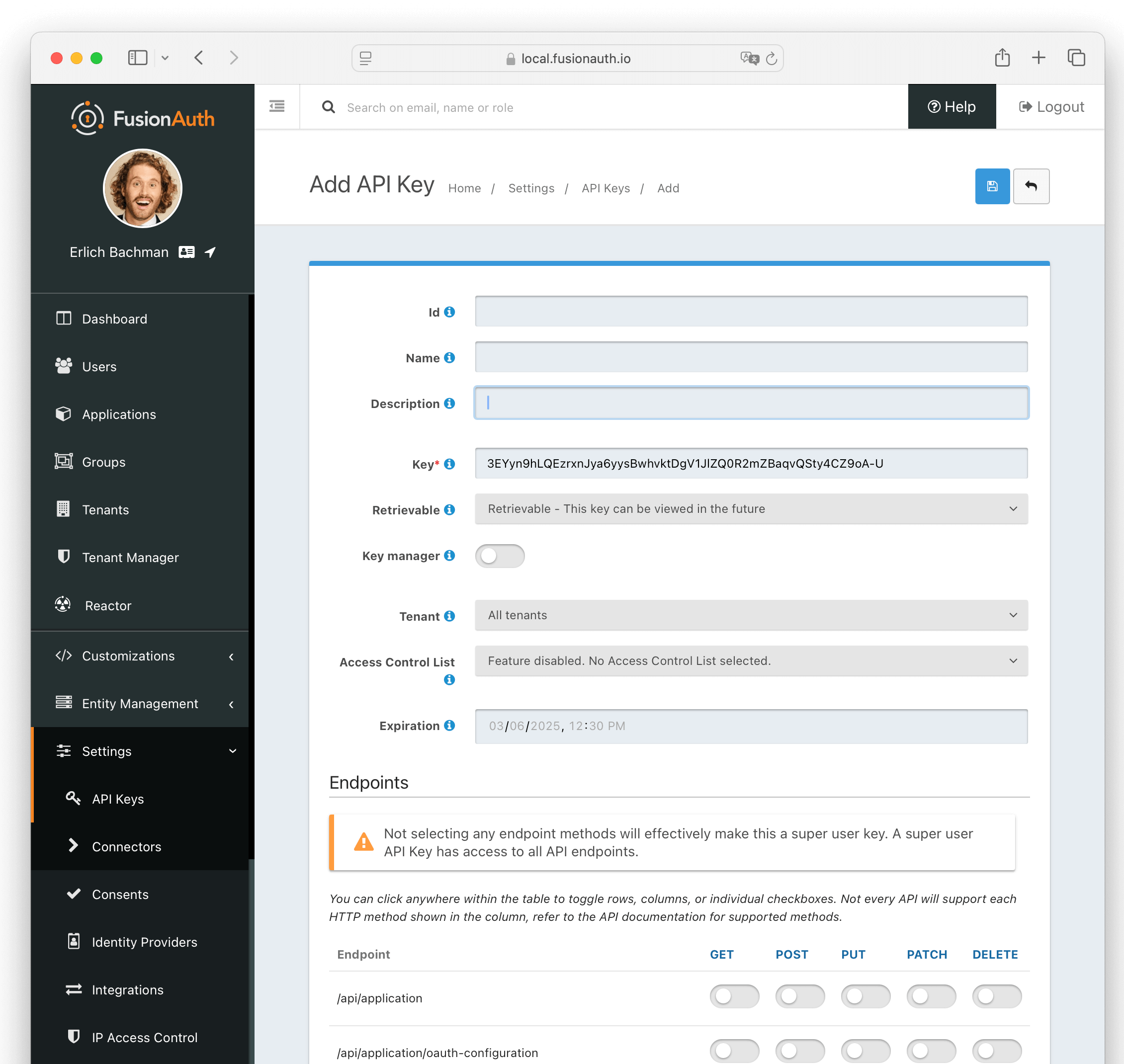 Create an API Key