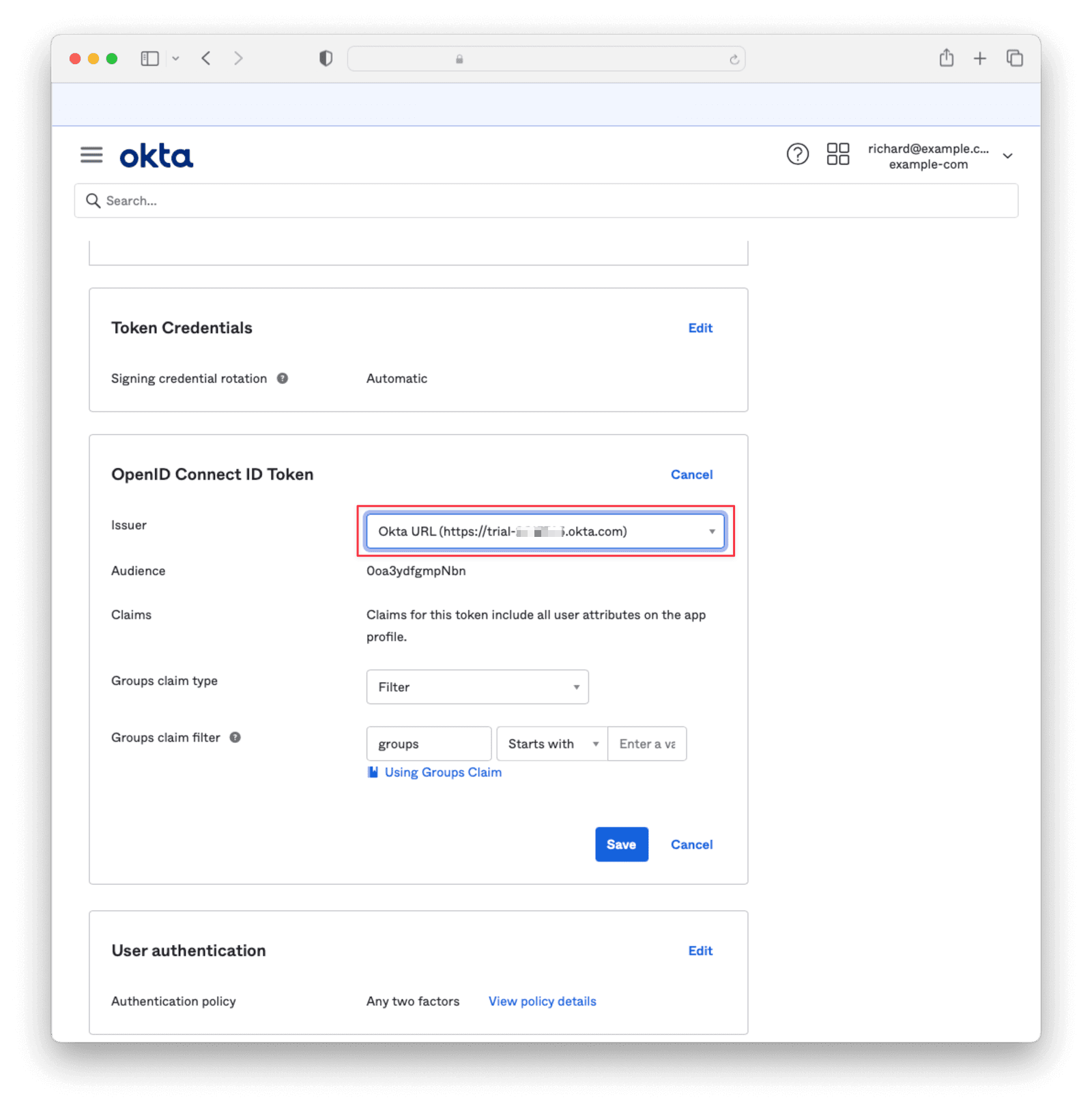 issuer URL.
