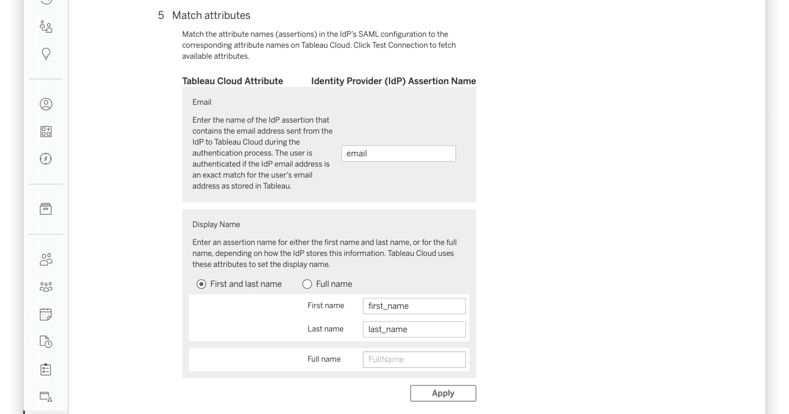 Map email first and last name fields