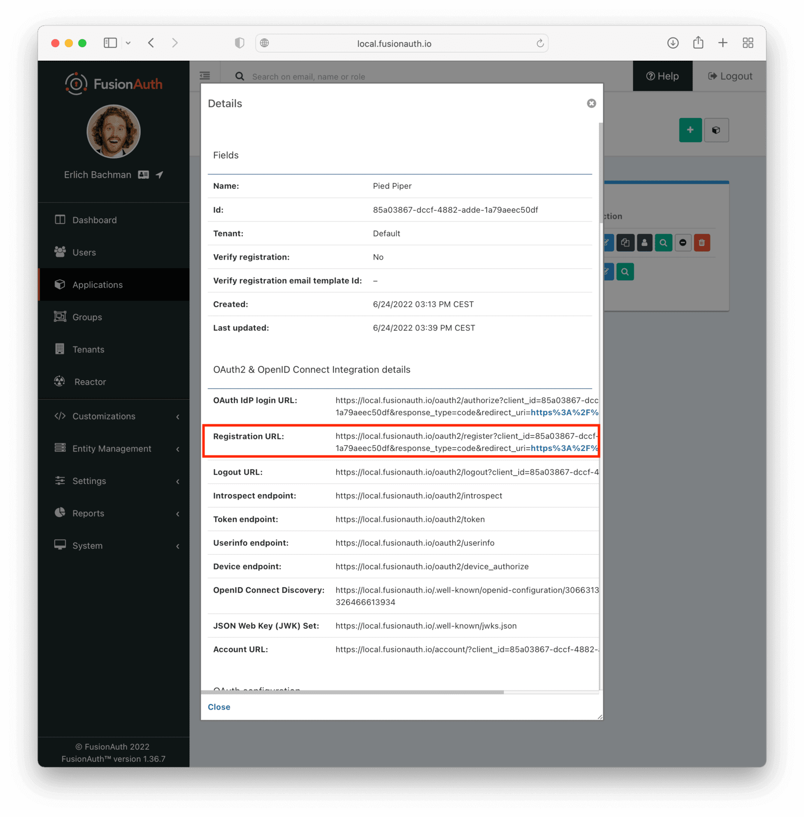 Register URL
